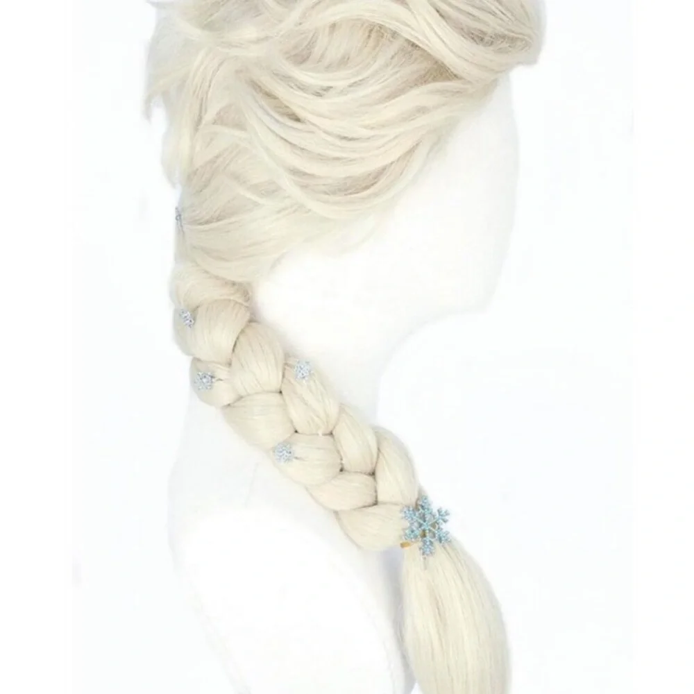Blonde Long Braid Wig with 6 Hairpins for Halloween Costume & Cosplay Princess